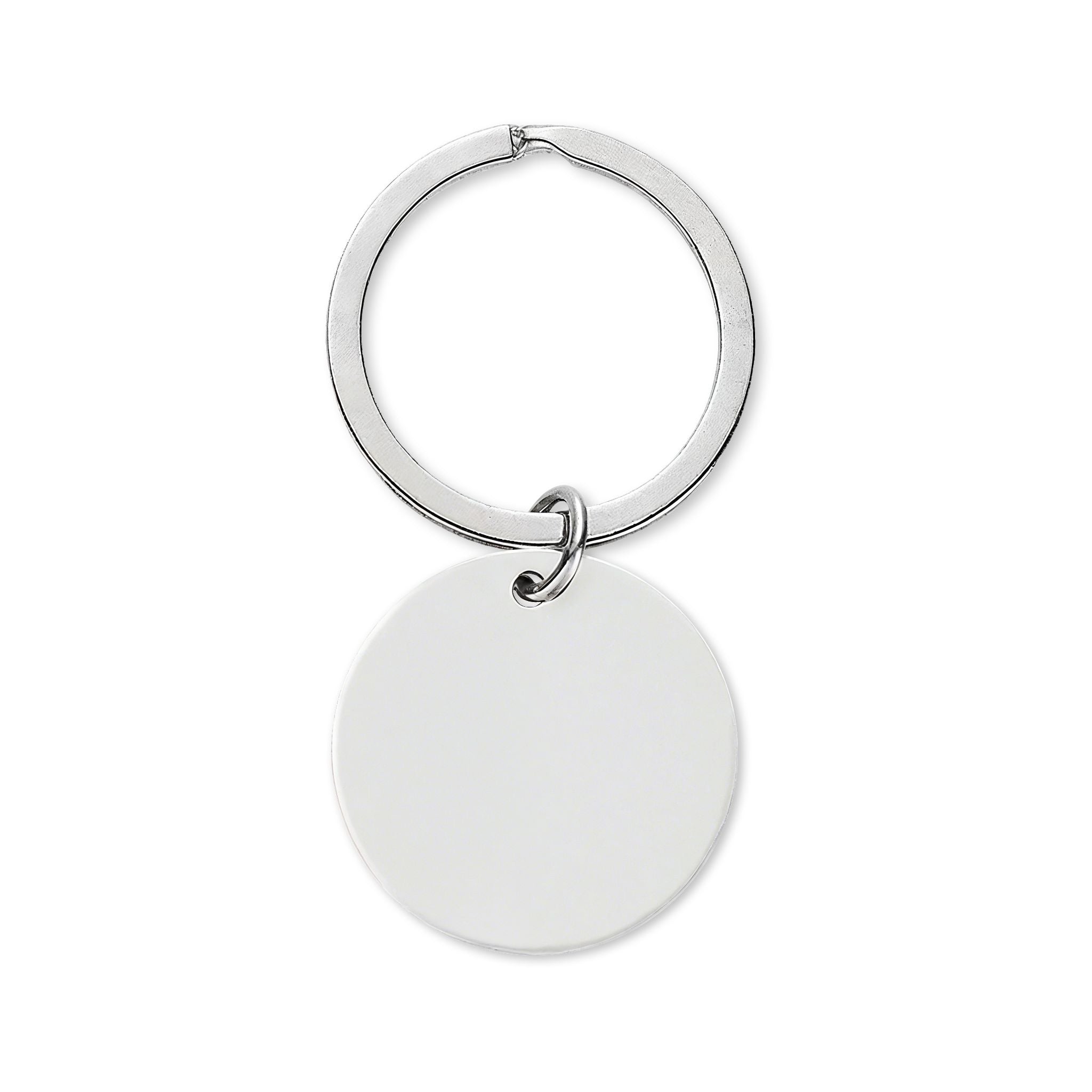 Engravable Stainless Steel Round Keychain – Personalized Circle Keyring