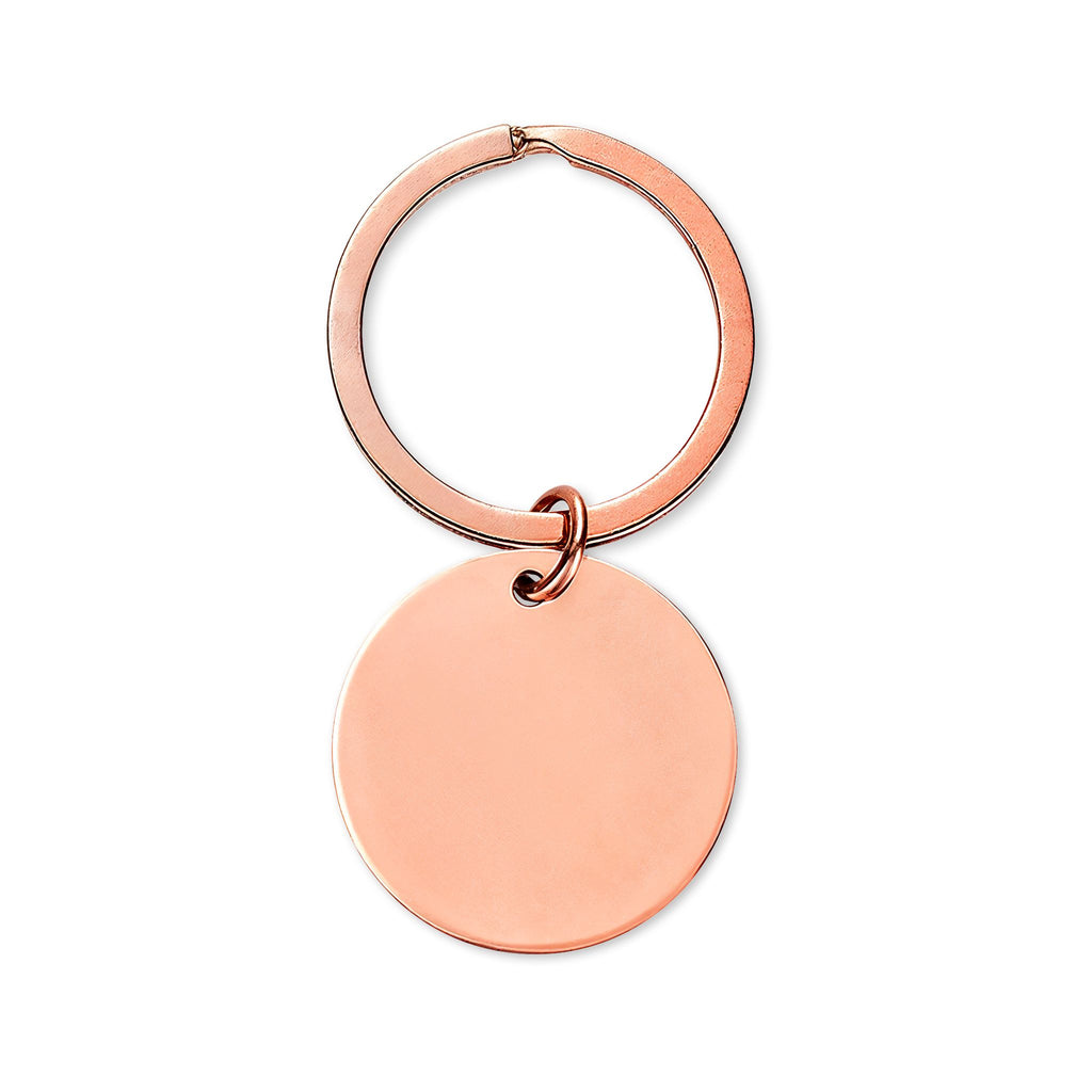 Engravable Stainless Steel Round Keychain – Personalized Circle Keyring